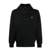 Ralph Lauren Bomull Polyester Hel Dragkedja Broderad Hoodie Black, Her...