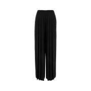 Alberta Ferretti Elegant Wide-Leg Svart Crepe Byxor Black, Dam