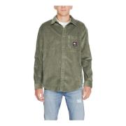 Tommy Jeans Chunky Ekologisk Bomulls Herrskjorta Green, Herr