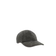 Brunello Cucinelli Sammet Baseballkeps med Monile Broderi Gray, Dam