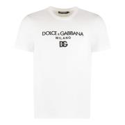 Dolce & Gabbana Velvet Print Crew-neck T-shirt White, Herr