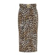 Elisabetta Franchi Animalier Print Minikjol Multicolor, Dam