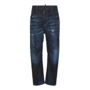 Dsquared2 Marinblå Denim Jeans Klassisk Design Blue, Herr