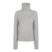 Max Mara Alpaca Blend Mock Neck Sweater Gray, Dam