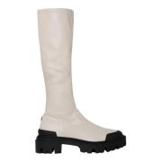 Steve Madden Ecopelle Elastisk Boot i Panna White, Dam