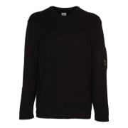 C.p. Company Svart Rib Crew Neck Tröja Black, Herr