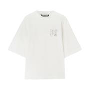 Palm Angels Vita T-shirts Polos för män White, Herr