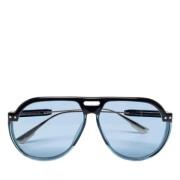 Dior Vintage Pre-owned Acetat solglasgon Blue, Dam