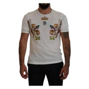 Dolce & Gabbana Elegant vit Tee bomull-sidenblandning White, Herr