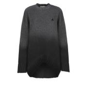 The Attico Svart Ull Crew Neck Klänning Black, Dam