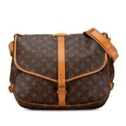 Louis Vuitton Vintage Pre-owned Canvas crossbodyvskor Brown, Dam