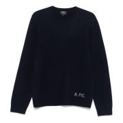 A.p.c. Mörkblå Pull Edward Blå Kläder Blue, Herr