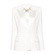 Elisabetta Franchi Vitt ytterplagg för kvinnor Aw24 White, Dam