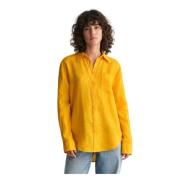 Gant Oversized Linneskjorta Yellow, Dam