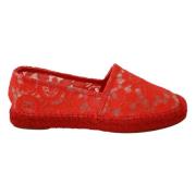 Dolce & Gabbana Röda Viskos Espadriller Platta Skor Red, Dam