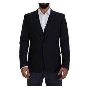 Dolce & Gabbana Elegant Navy Martini Blazer Ullblandning Blue, Herr