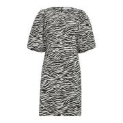 Co'Couture Zioncc Zebra Crop Puff Klänning Gray, Dam