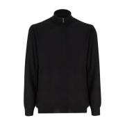 Fedeli Elegant Half-Zip Jumper Black, Herr