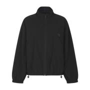 Alexander Wang Svart Coaches Track Jacket med Puff Logo Black, Dam