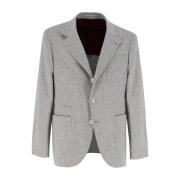 Brunello Cucinelli Raffinerad Deconstructed Jacka med Fickor Gray, Her...