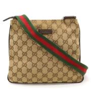 Gucci Vintage Pre-owned Canvas axelremsvskor Beige, Dam