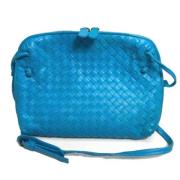 Bottega Veneta Vintage Pre-owned Laeder axelremsvskor Blue, Dam