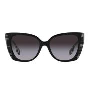 Burberry Dam Cat-Eye Solglasögon med Gråtonade Linser Black, Unisex