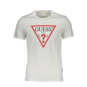 Guess Kortärmad Bomull T-shirt Vit White, Herr