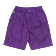 Octopus Lila Jogger Shorts med Elastisk Midja Purple, Herr