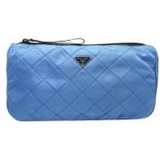 Prada Vintage Pre-owned Tyg kuvertvskor Blue, Dam