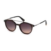 WEB Eyewear Vintage Runda Solglasögon Lila Havana Brown, Unisex