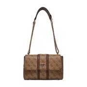 Guess Konvertibel Flap Crossbody Väska Latte Brown, Dam