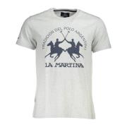 La Martina Kortärmad Logo Broderad T-shirt Gray, Herr