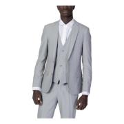 Antony Morato Grå V-ringad Knapp Blazer Vår/Sommar Gray, Herr