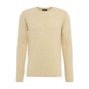 Roberto Collina Merinoullblandning Crew Neck Sweater Brown, Herr