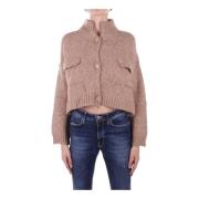 H2O Beige Cardigan Sweater med Front Logo Beige, Dam