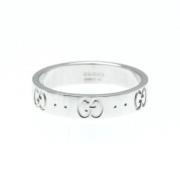 Gucci Vintage Pre-owned Vitt guld ringar Gray, Unisex