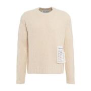 Amaránto Alpaca Crew Neck Stickad Tröja White, Herr