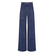 Max Mara Weekend Patroni Wide Leg Jeans Blue, Dam