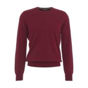 Gender Italiensk Stickad Pullover med Logodetaljer Red, Herr