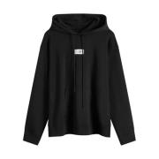 MM6 Maison Margiela Hoodie med dragsko huva Black, Dam