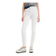 Desigual Vit Plain Jeans med Dragkedja Stängning White, Dam