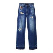 Desigual Blå Denim Dragkedja Jeans Kvinnor Höst/Vinter Blue, Dam