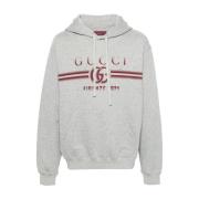 Gucci Heather Grey Mélange Dragsko Hoodie Gray, Herr