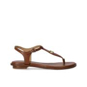 Michael Kors Guldmetall Detalj Läder Sandal Brown, Dam