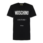 Moschino Ikonisk Couture Milano Print Svart T-shirt Black, Herr