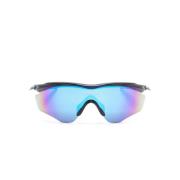 Oakley Svart Shield Solglasögon med Prizm Linser Blue, Unisex