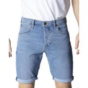 Lee Blå Plain Herr Shorts Dragkedja Knapp Blue, Herr