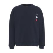 Joshua Sanders Broderad Logo Sweatshirt Tillverkad i Italien Blue, Her...