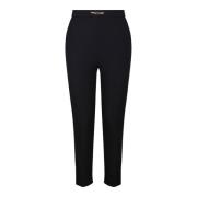 Elisabetta Franchi Monogram Satin Lining Black Pants Black, Dam